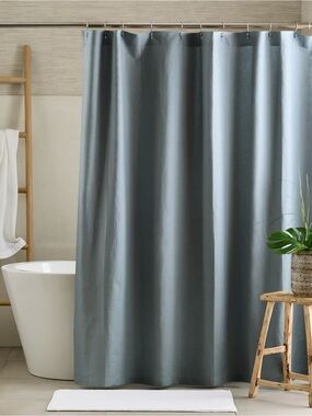 Quince European Linen Shower Curtain in light grey NWOT
